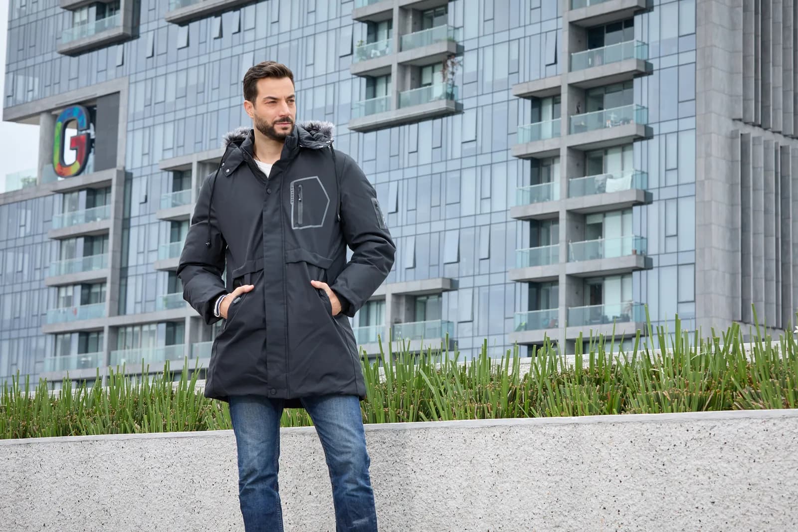 Bergen — Parka larga caballero — foto 1