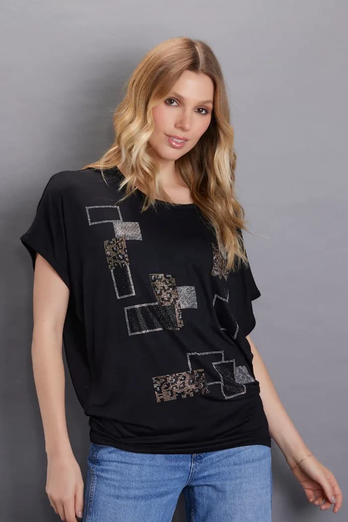 Mosaic — T-shirt oversize con strass — foto 1